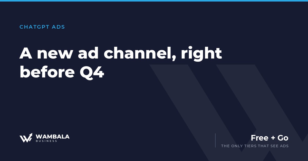Cover for the article on ChatGPT ads, noting that only the Free and Go tiers see ads